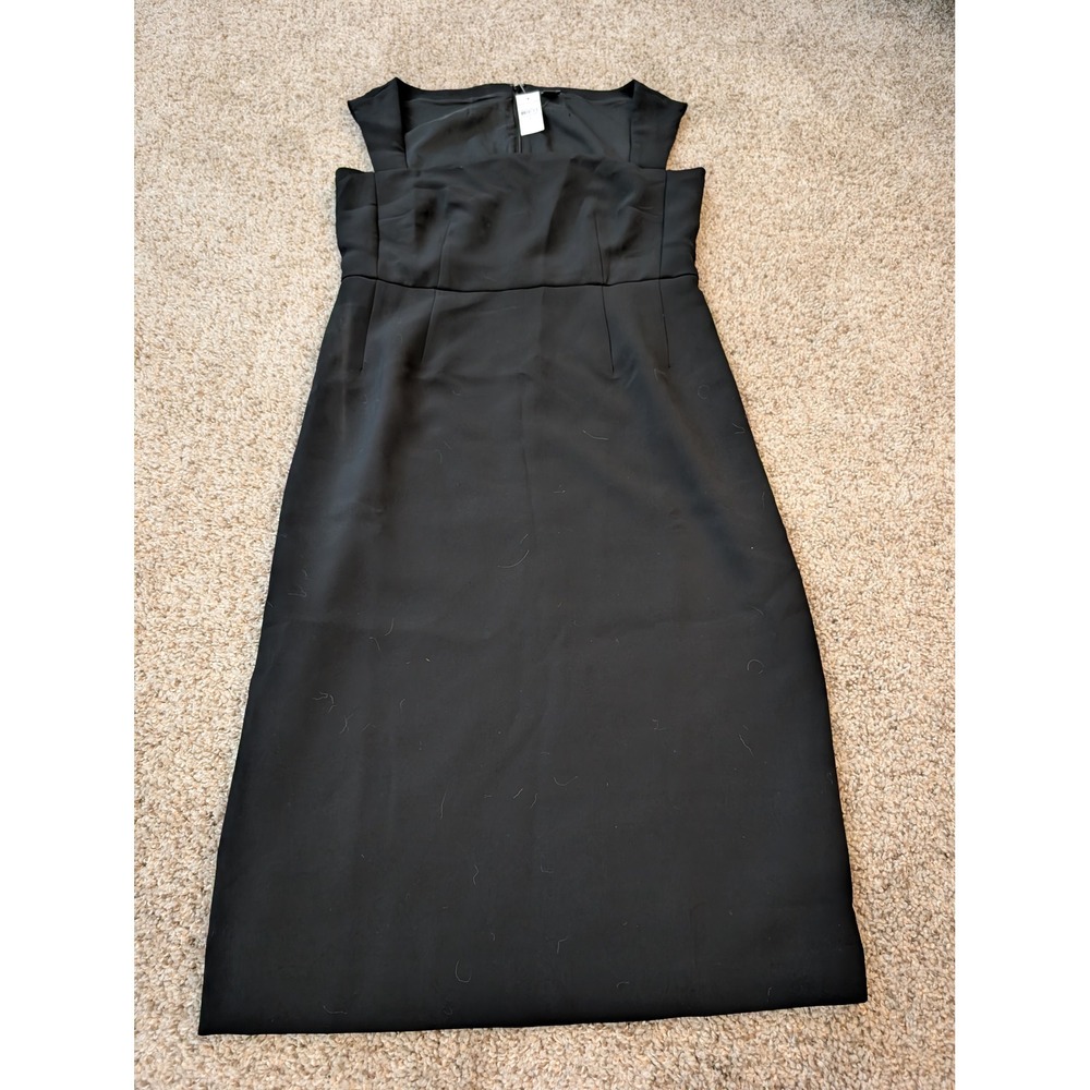 Ann Taylor Black Square Neck Sleeveless Sheath Dress Size 6 NWT